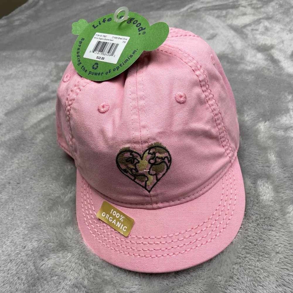 Life is Good One Size Pink Cotton Cap Hat Women's Fit BRAND NEW